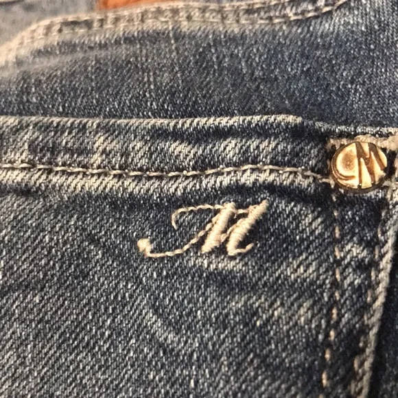 Mavis Boyfriend Jeans Womens 27 Blue Emma Raw Hem Caual Boho Designer Minimalist - Picture 7 of 11